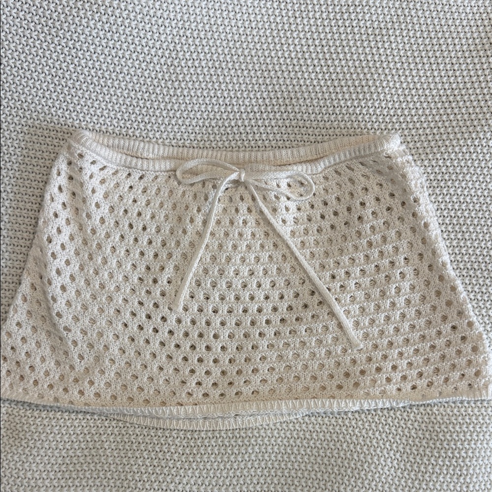 White Crochet Mini Skirt